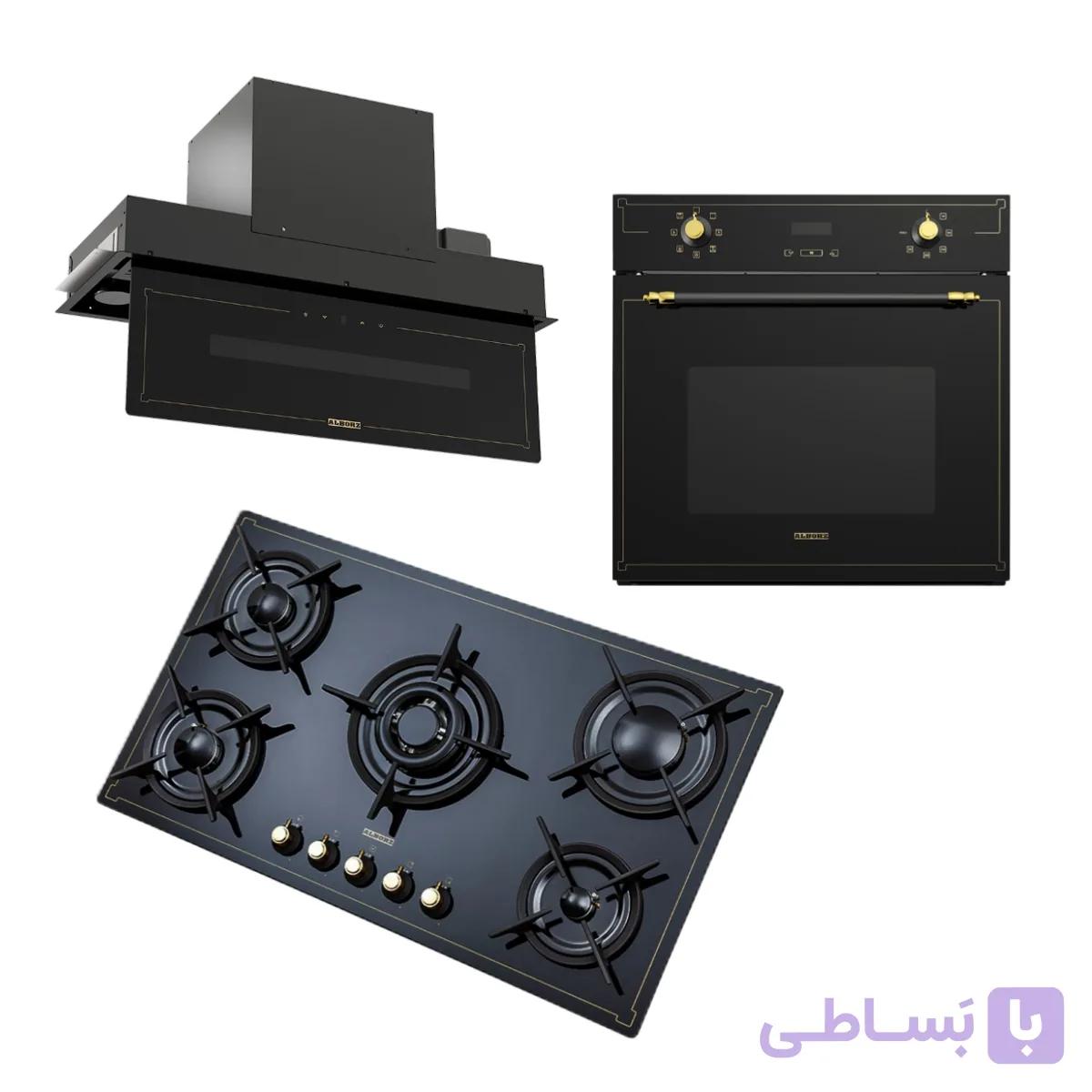 ست آشپزخانه سری 16 استیل البرز (هود – گاز – فر) — تصویر 1