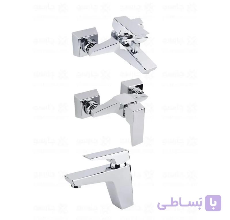 ست سه تکه شیر روشویی، توالت و دوش کسری مدل کنکورد کروم — تصویر 1