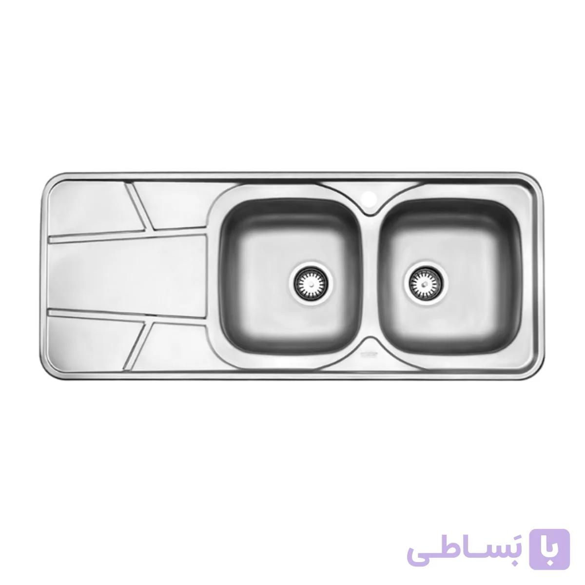 سينک ظرفشویی روکار استیل البرز مدل 222 — تصویر 1