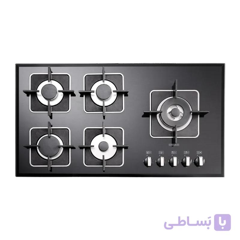 اجاق گاز صفحه ای شیشه‌ای استیل البرز مدل G 5959 – L&amp;R با قطعات ایرانی — تصویر 1
