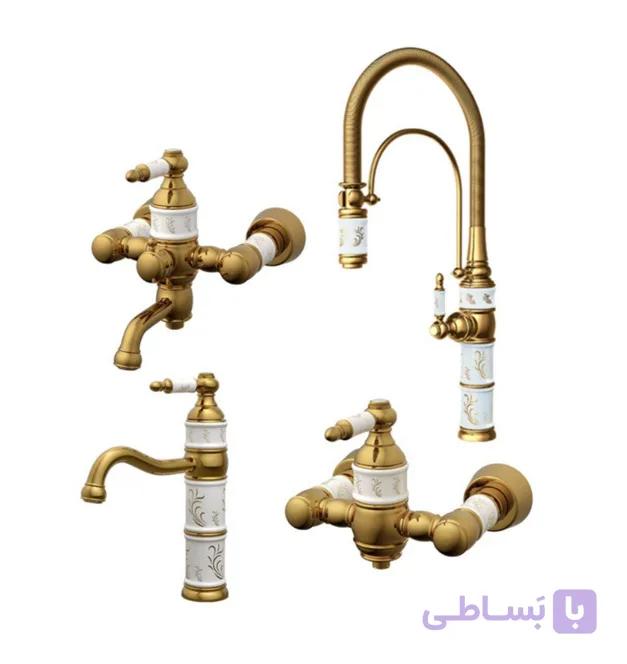 ست چهار تکه شیرالات کسری مدل توکیو سفید کروم — تصویر 1