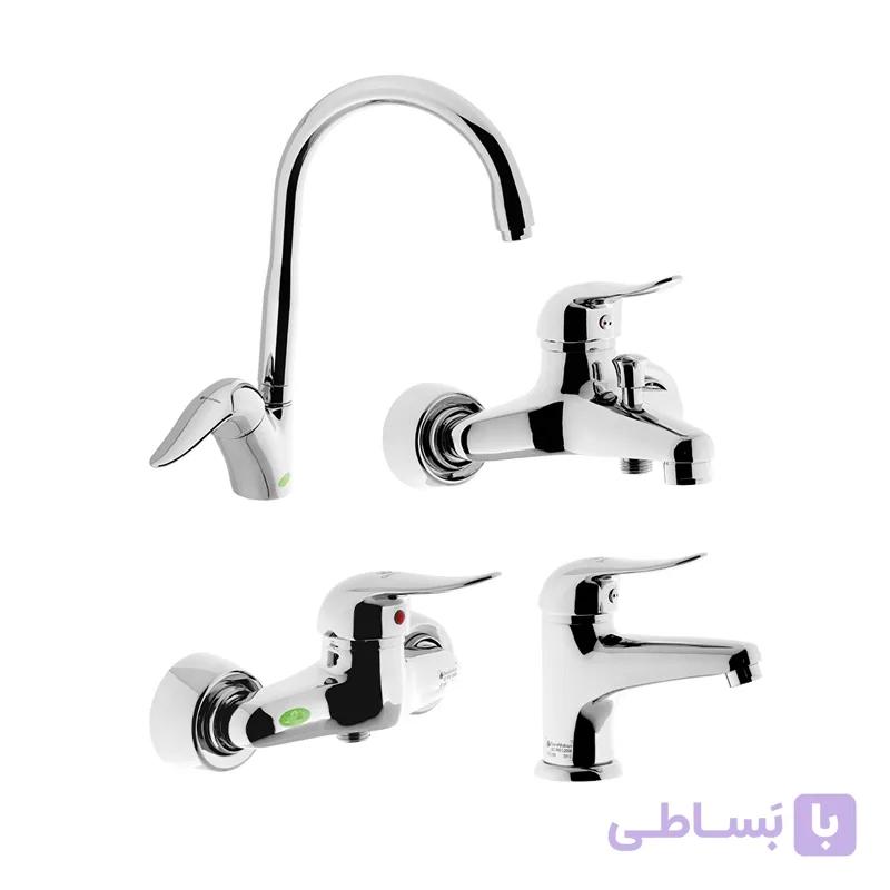 ست چهار تکه شیرآلات درخشان مدل آوا (سرجیو) — تصویر 1