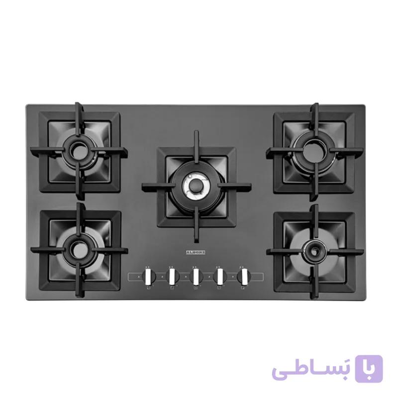 اجاق گاز صفحه ای شیشه‌ای استیل البرز مدل G 5914 — تصویر 1