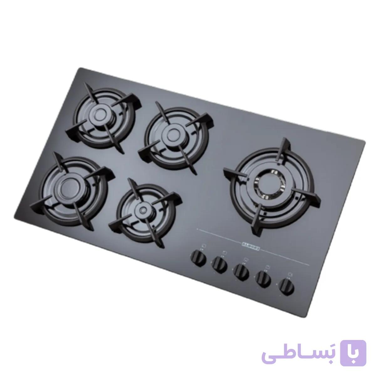 اجاق گاز صفحه ای شیشه‌ای استیل البرز مدل G 5967 R&amp;L — تصویر 1