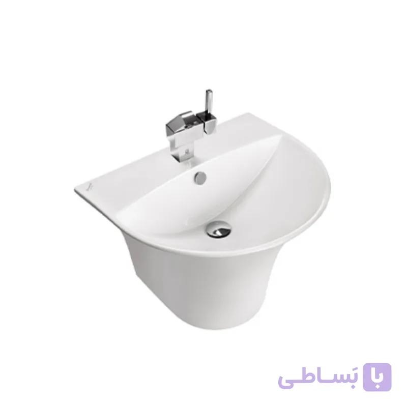 روشویی پایه سرخود مروارید مدل سیلویا — تصویر 1