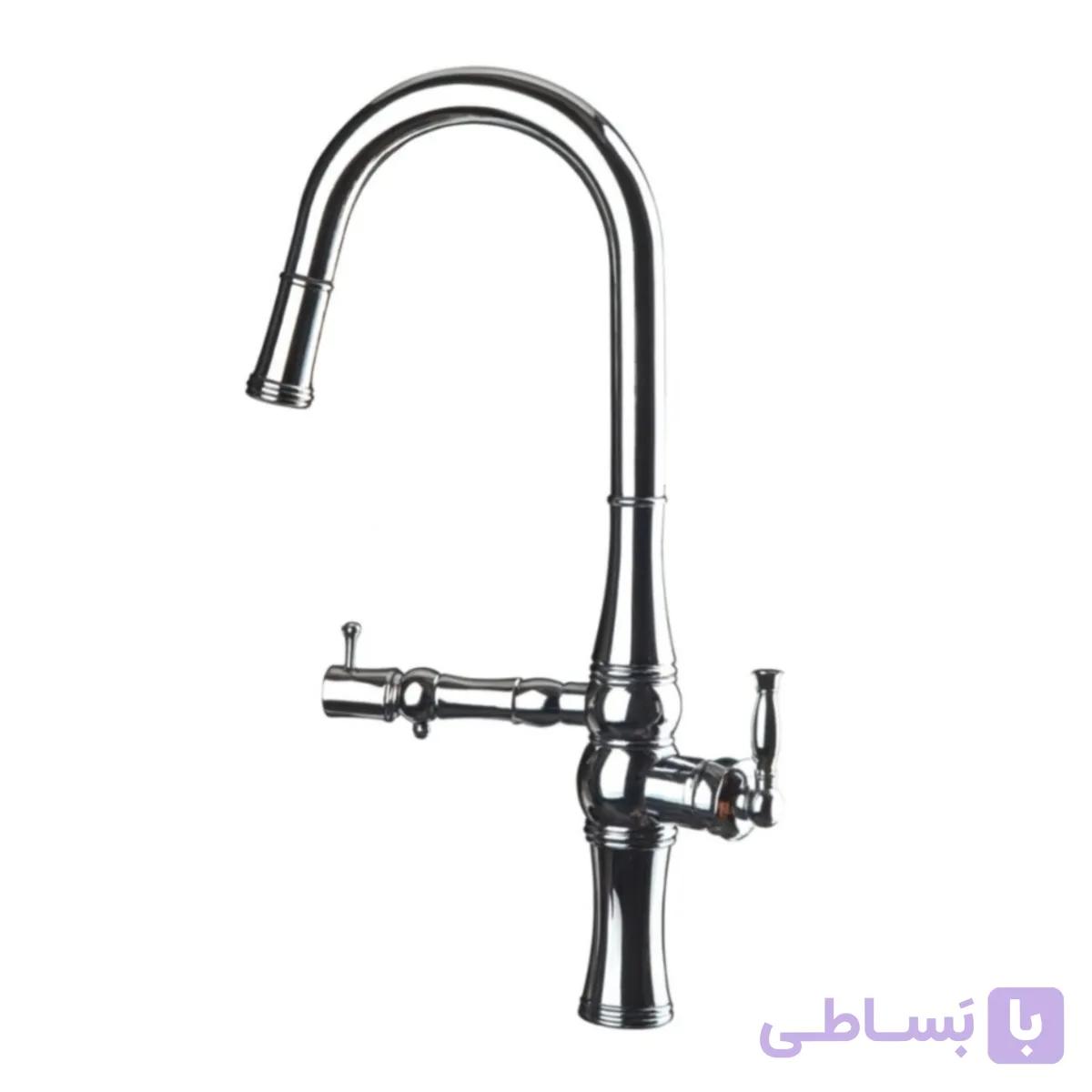 شیر ظرفشویی دومنظوره شاوری (شلنگدار) قهرمان مدل نگین طلایی مات — تصویر 1