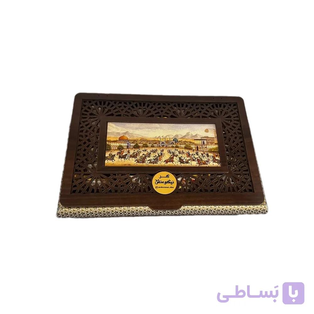 گز 40 درصد مغز پسته جعبه چوبی خاتم بزرگ — تصویر 1
