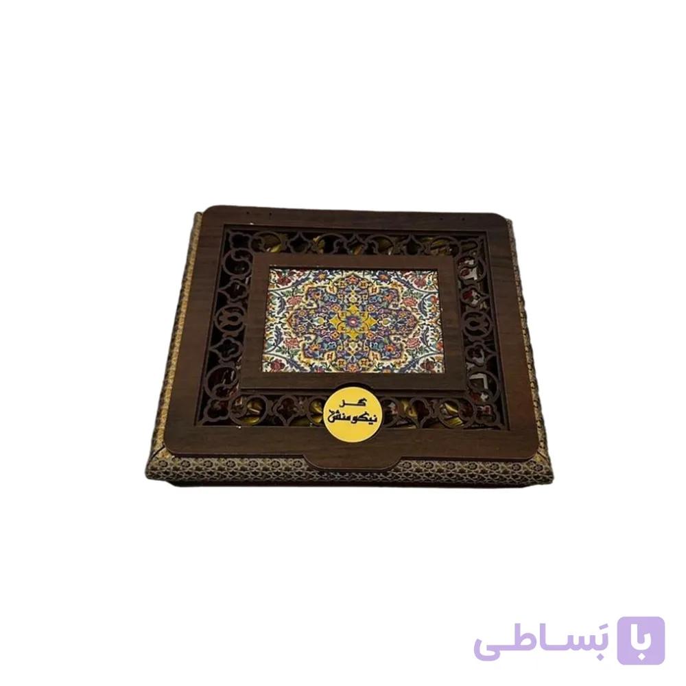 گز 40 درصد مغزپسته جعبه خاتم کوچک — تصویر 1