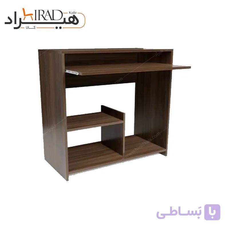 میز کامپیوتر چوبی کشوی کیبورد طبقه دار هیراد مدل R141 — تصویر 1