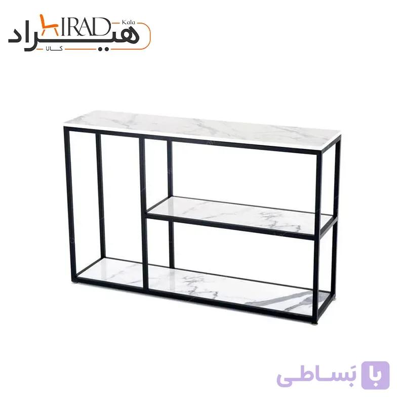 کنسول فلزی دو طبقه صفحه شیشه ای هیراد مدل B119