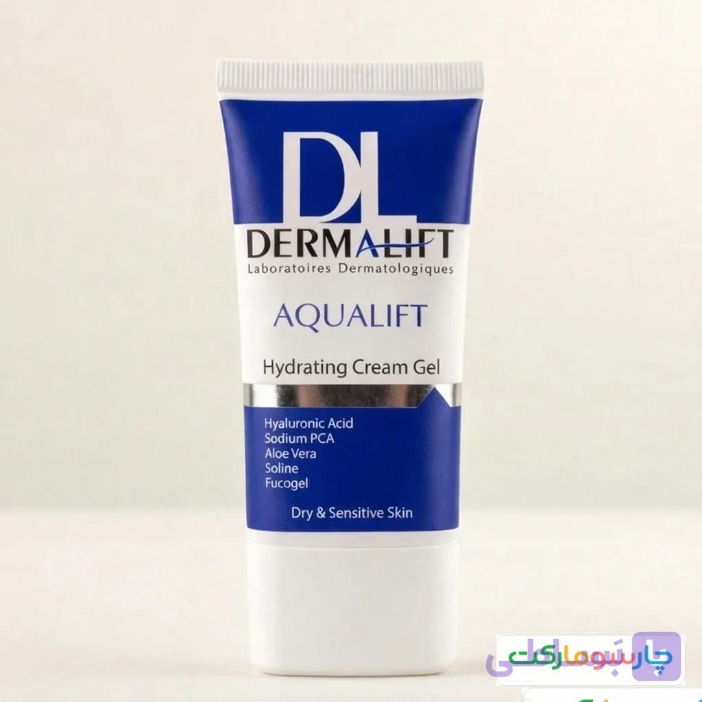 کرم ژل آبرسان صورت درمالیفت مدل AQUALIFT مناسب برای پوست‌های خشک و حساس حجم 50 میلی لیتر — تصویر 1