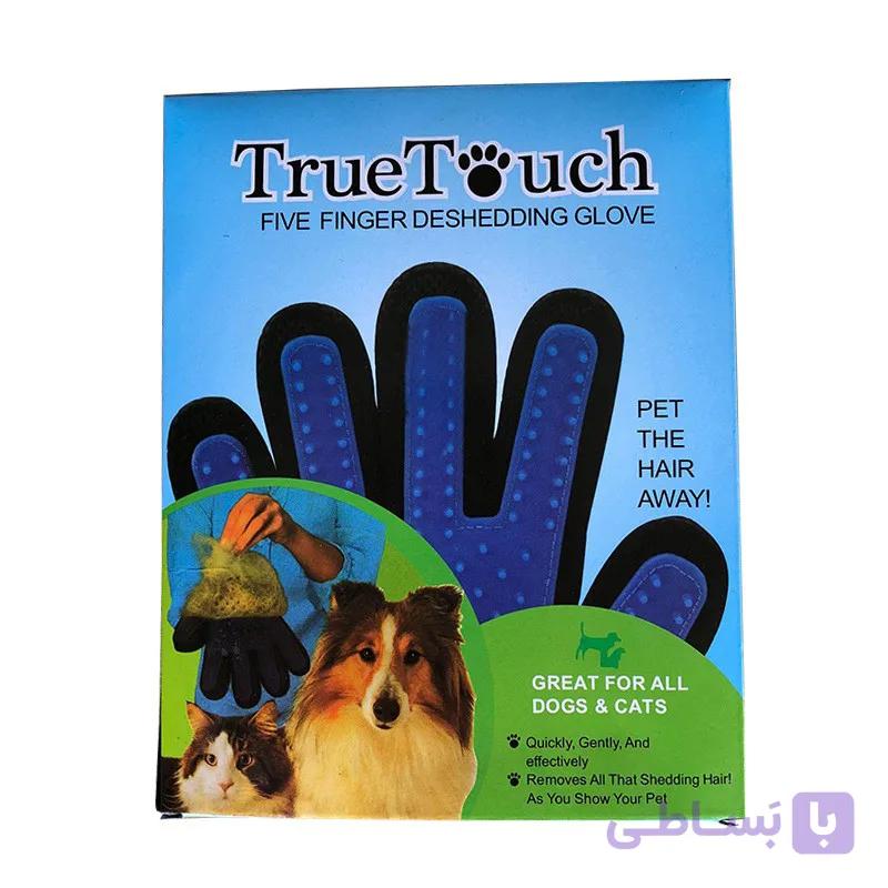 دستکش ماساژ و جمع کننده موی سگ و گربه سیلیکونی برند True Touch