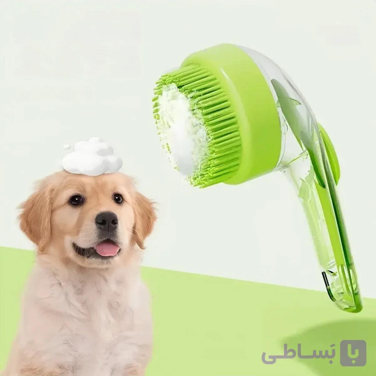 برس حمام مخزن دار سگ و گربه | برس شستشو و ماساژ پت — تصویر 1
