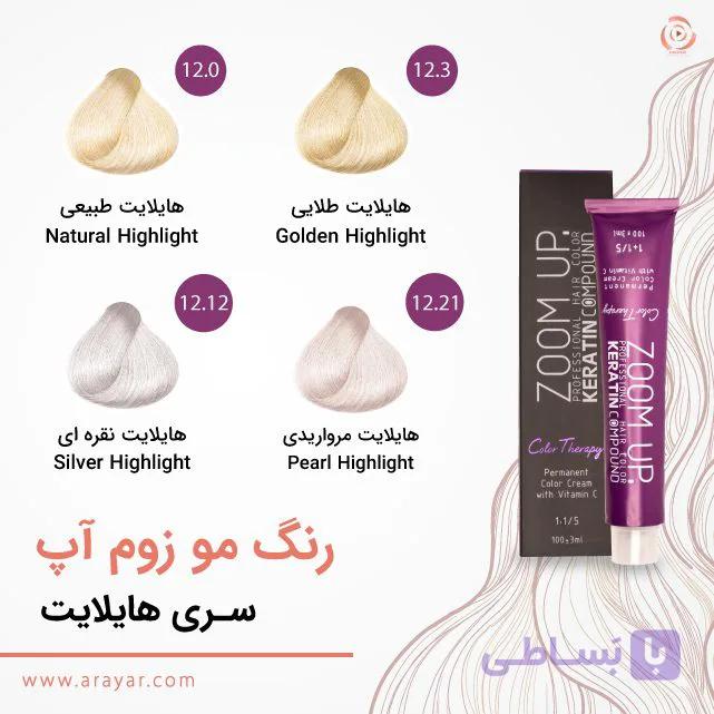 رنگ مو هایلایت زوم آپ