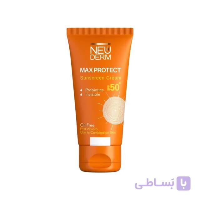 کرم ضد آفتاب فاقد چربی نئودرم مدل Max Protect SPF 50 مناسب پوست چرب و مختلط حجم 50 میلی لیتر – بی رنگ