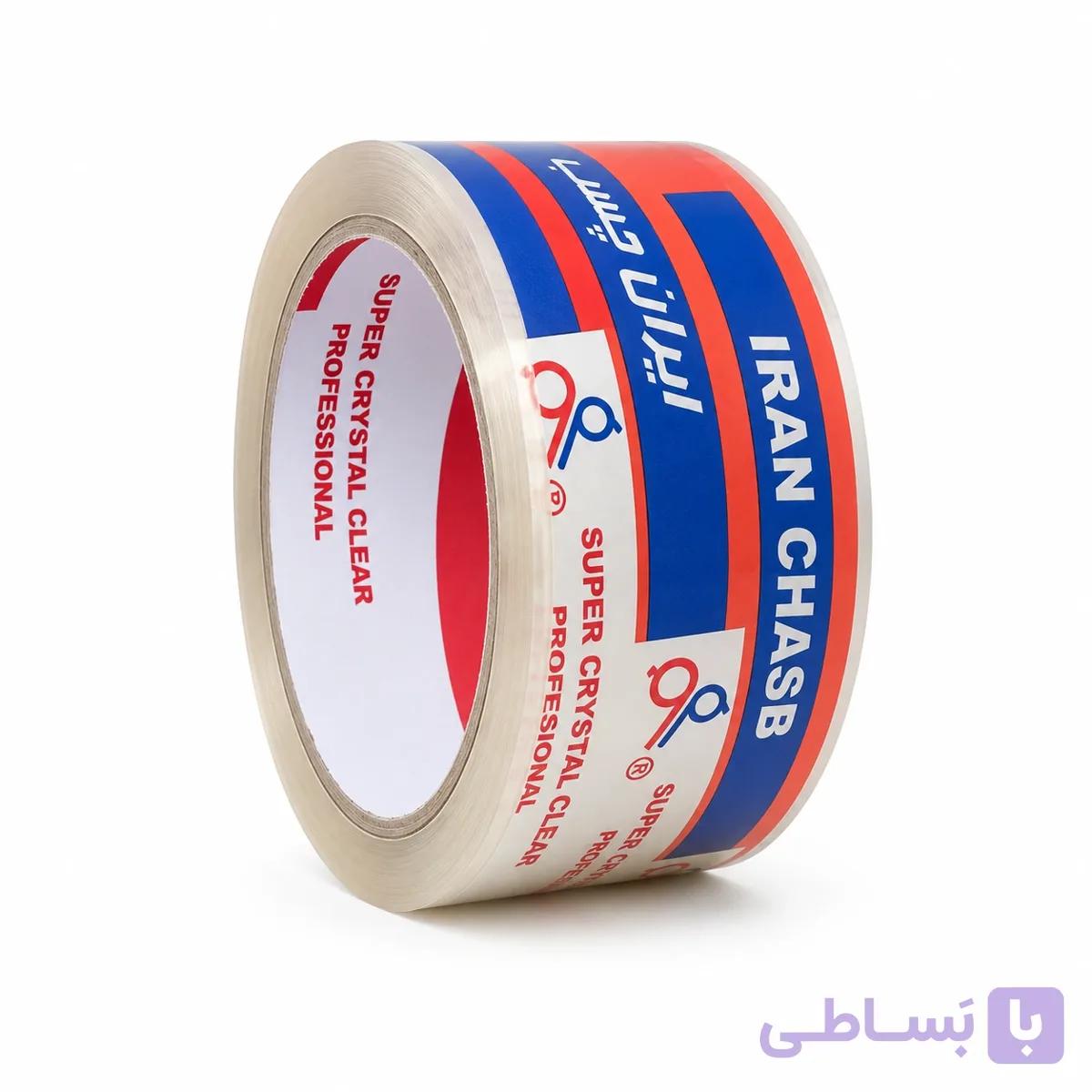 چسب پهن شفاف ایران‌چسب 90 یارد | چسب بسته‌بندی قوی و باکیفیت — تصویر 1