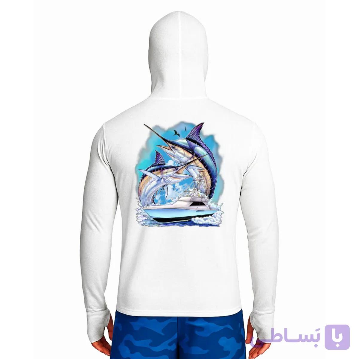 تیشرت ماهیگیری آستین بلند با کلاه و اسکارف سرخود مدل Pelagic Fury — تصویر 1