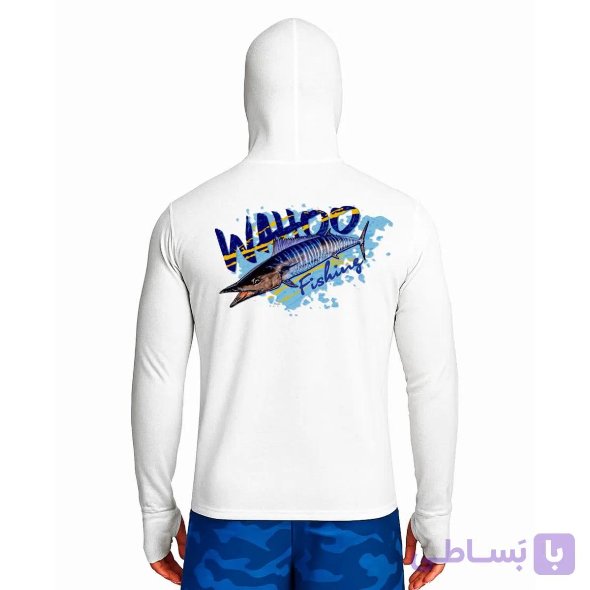 تیشرت ماهیگیری آستین بلند با کلاه و اسکارف سرخود مدل Wahoo — تصویر 1