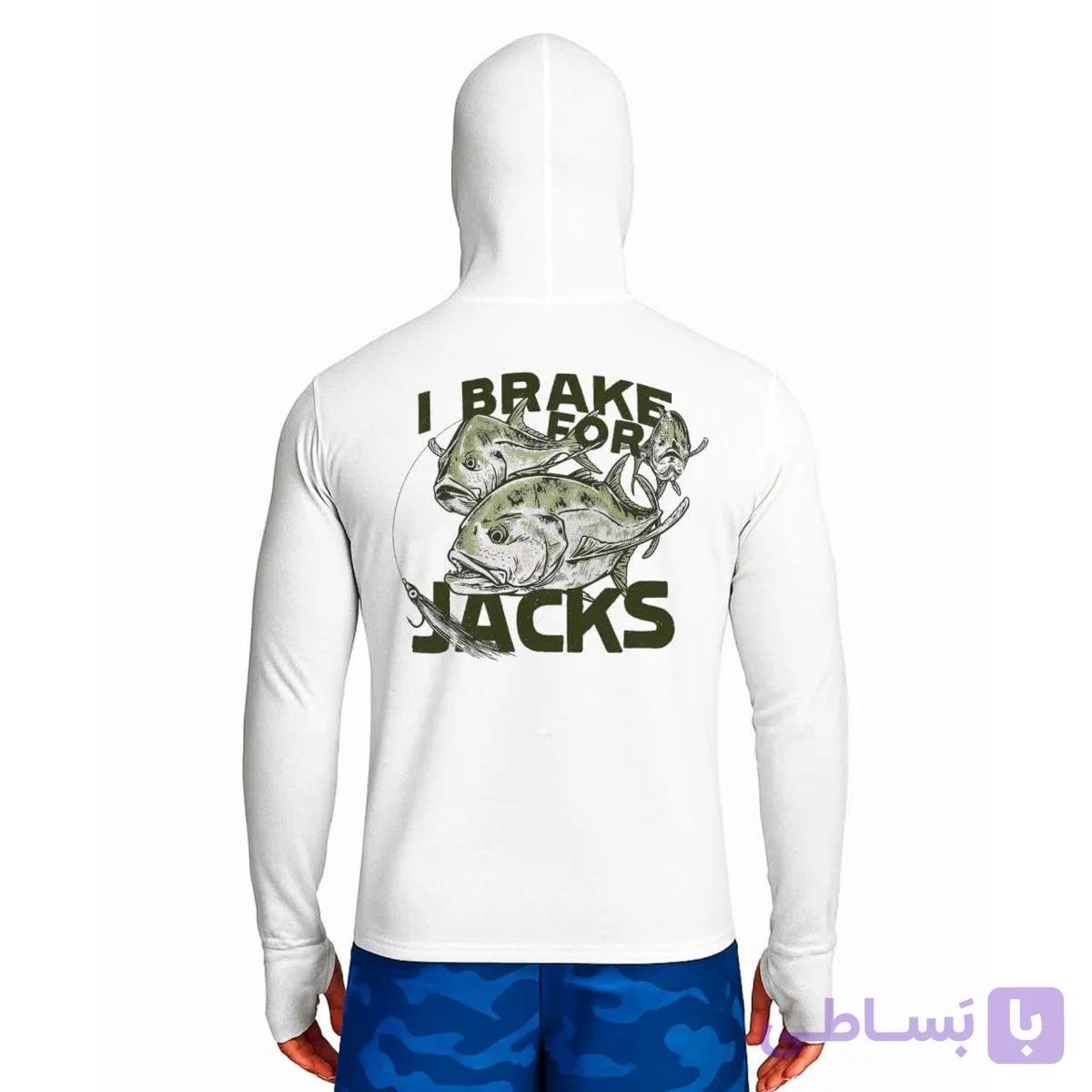 تیشرت ماهیگیری آستین بلند با کلاه و اسکارف سرخود مدل Jacks — تصویر 1