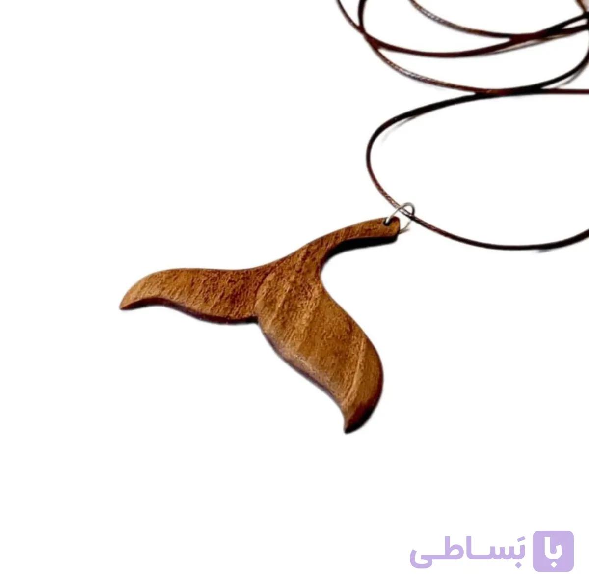 گردنبند دم وال چوب گردو دست ساز — تصویر 1