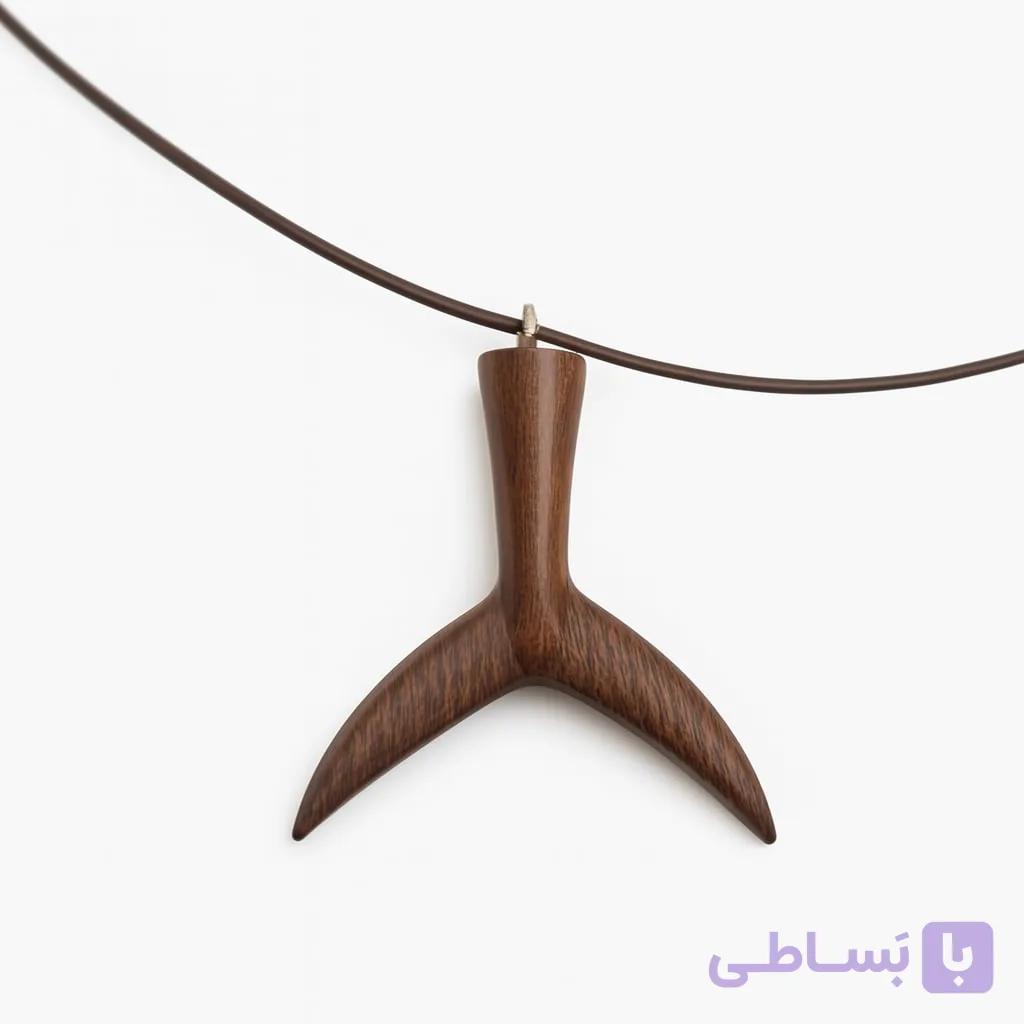 گردنبند ماهیگیری چوبی طرح دم مارلین — تصویر 1