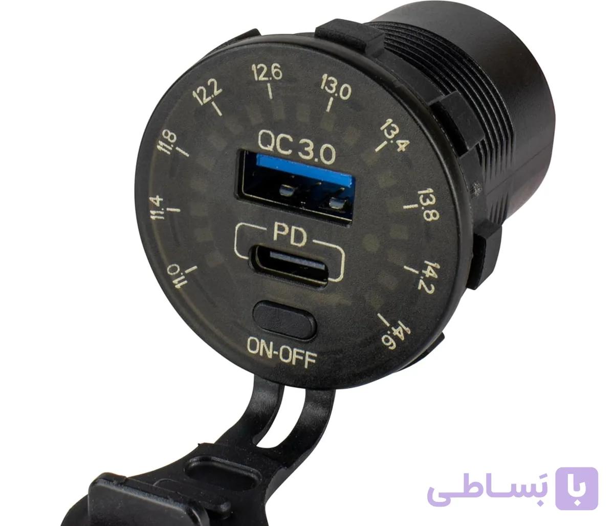 مبدل شارژر USB ولتمتردار — تصویر 1