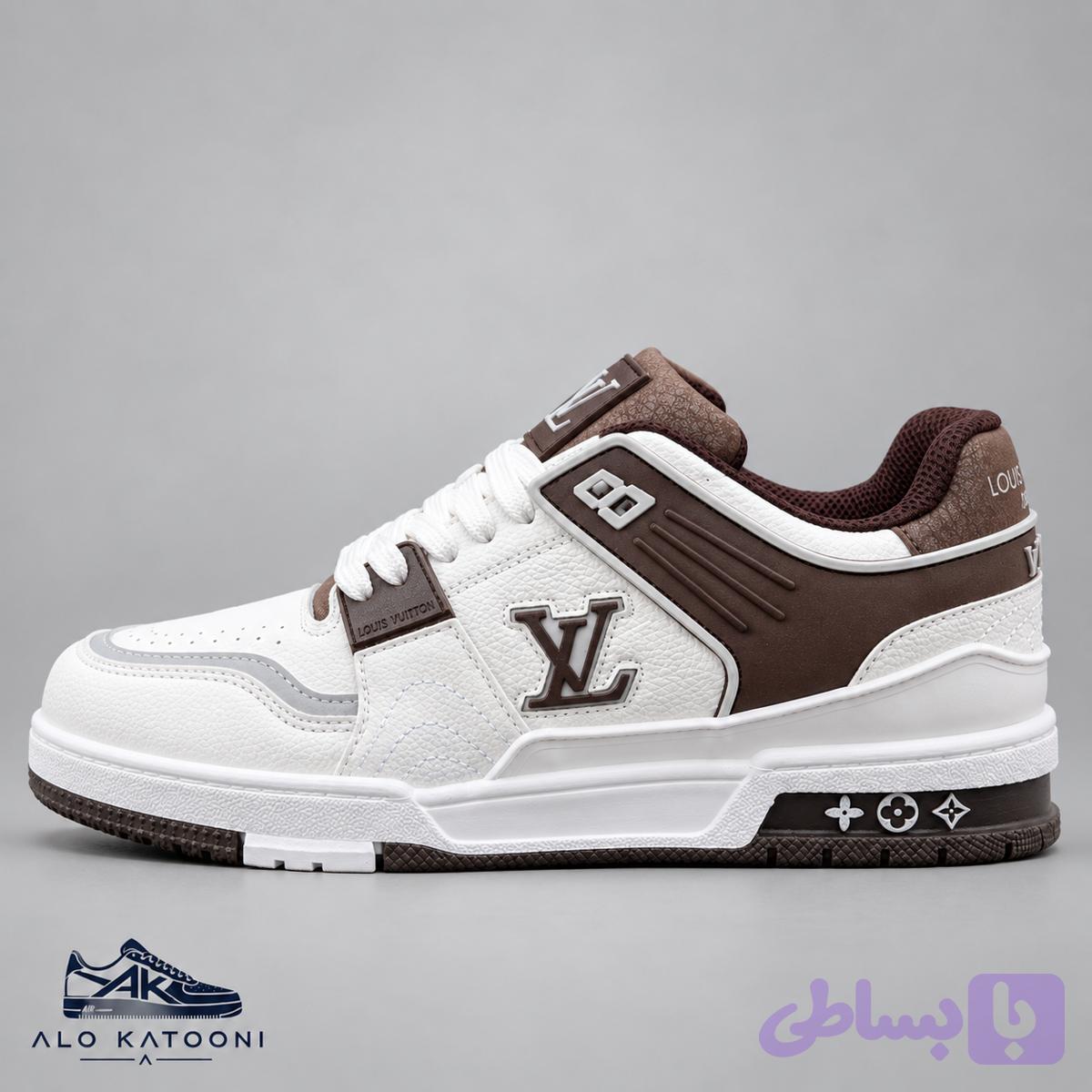 کتونی لویی ویتون سفید موکا کد K1047 — تصویر 1