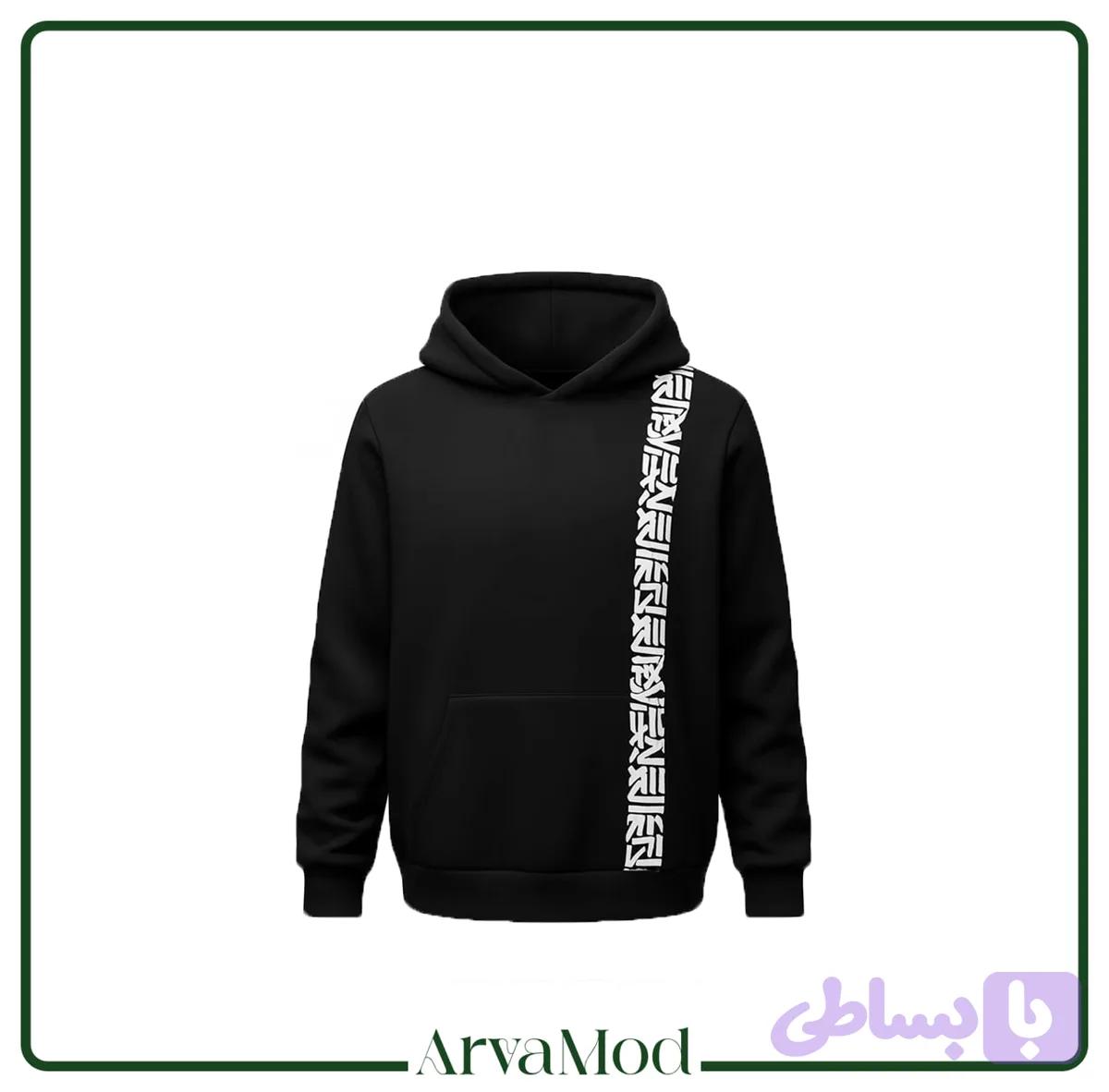 هودی مشکی سه نخ طرح Black Code — تصویر 1