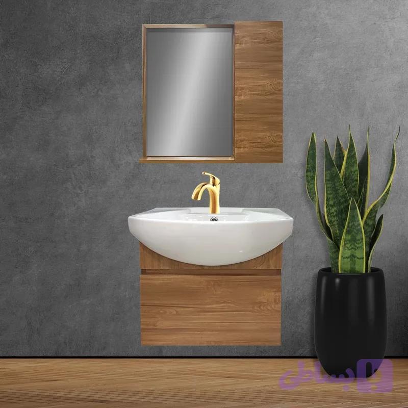 کابینت روشویی مدل 55 طرح چوب دیواری