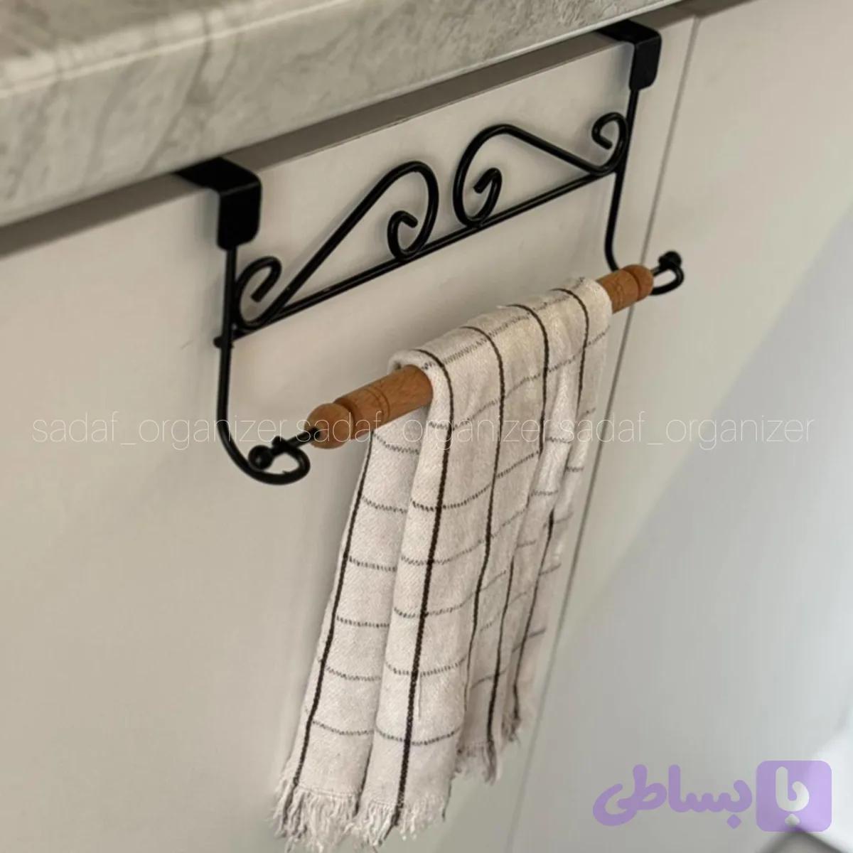 آویز حوله چوبی — تصویر 1
