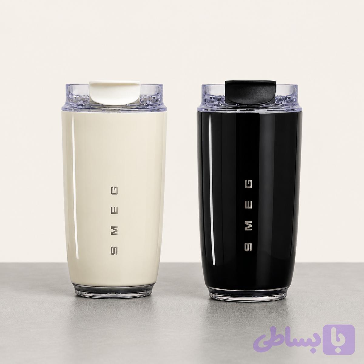تراول ماگ SMEG حجم 240 میل مشکی و کرم ( اسمگ )