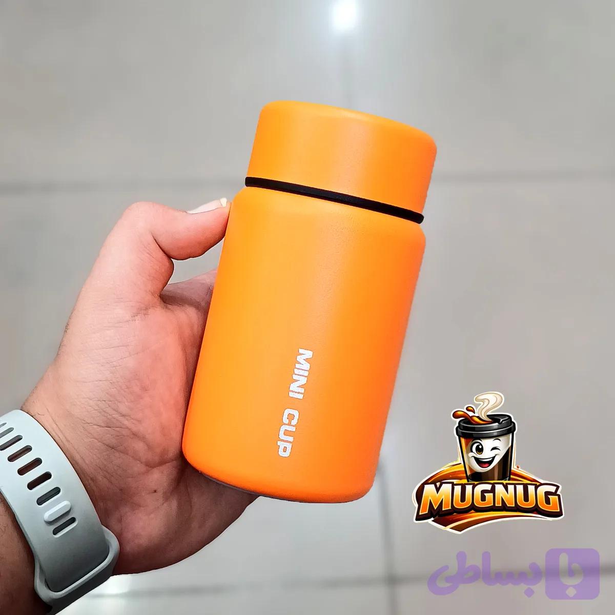 تراول ماگ درب پیچی mini cup ( مینی کاپ ) حجم ۳۵۰ میلی لیتری - رنگ نارنجی