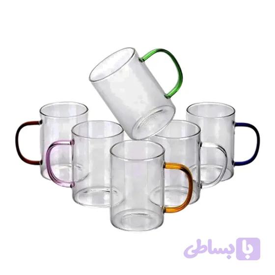 شات پیرکس مدل دسته رنگی مجموعه 6 عددی