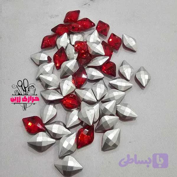 سنگ‌ لوزی سایز۱۰میل رنگ قرمز