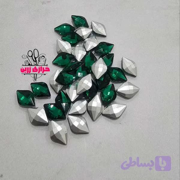 سنگ‌ لوزی سایز۱۰میل رنگ سبز