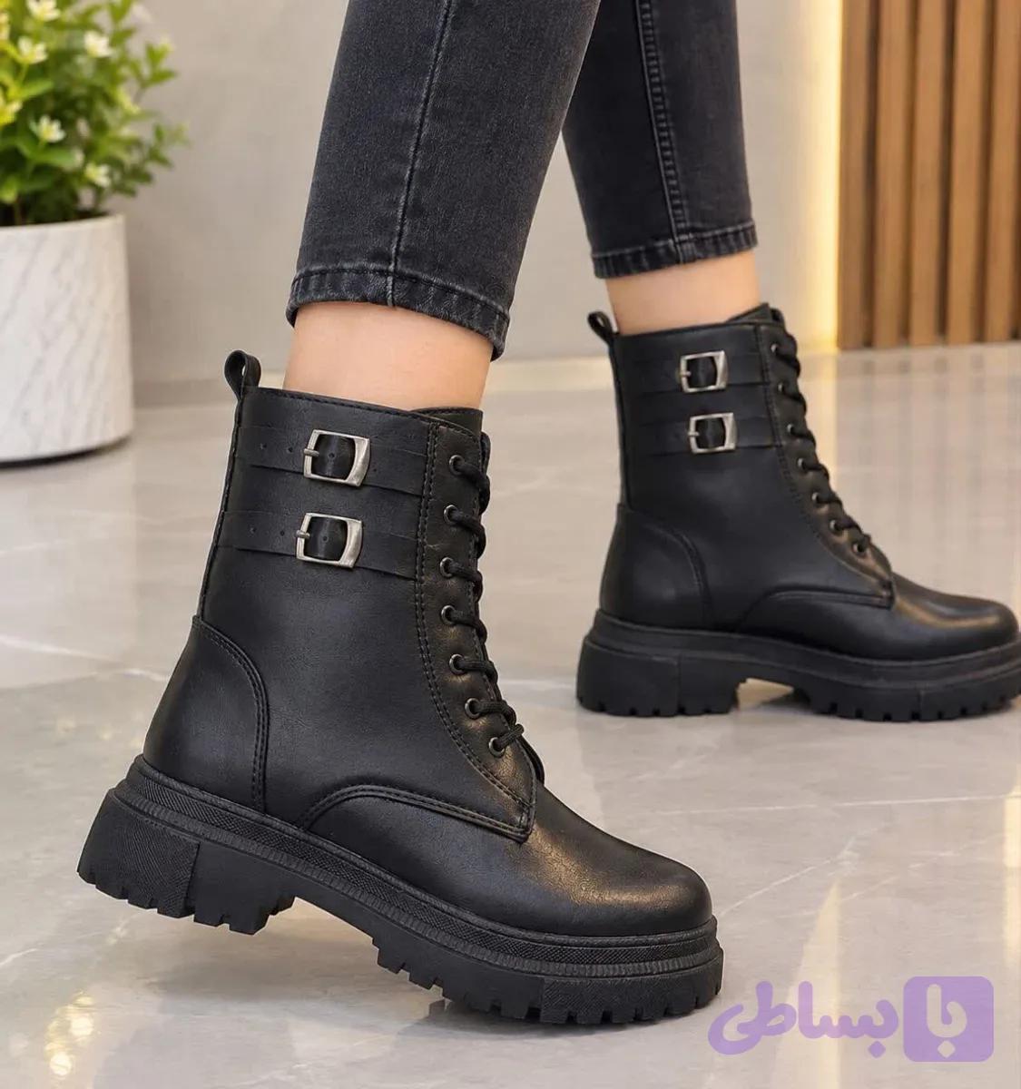 نیم بوت دو سگک ساده — تصویر 1