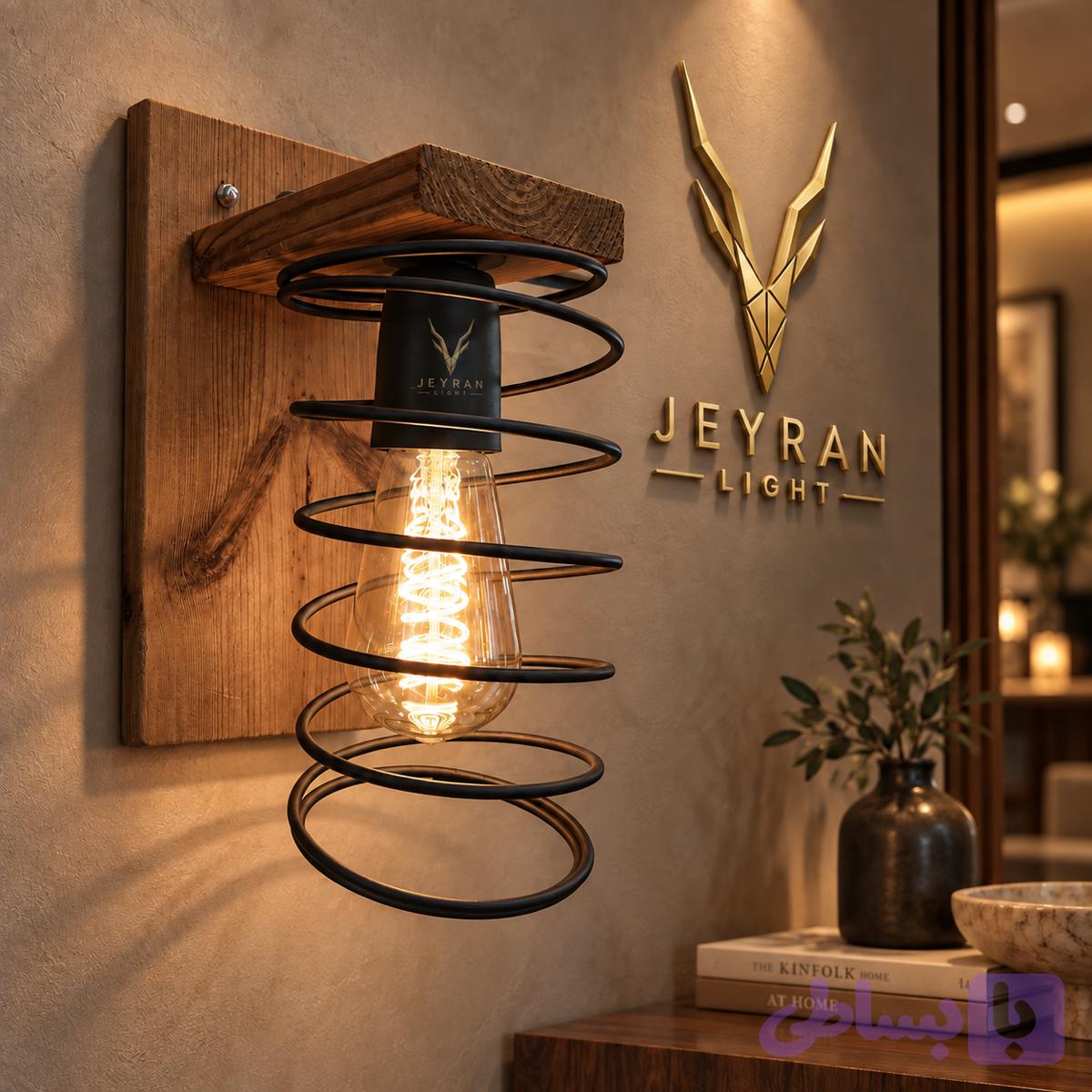 چراغ دیواری مدل چوبی فنری