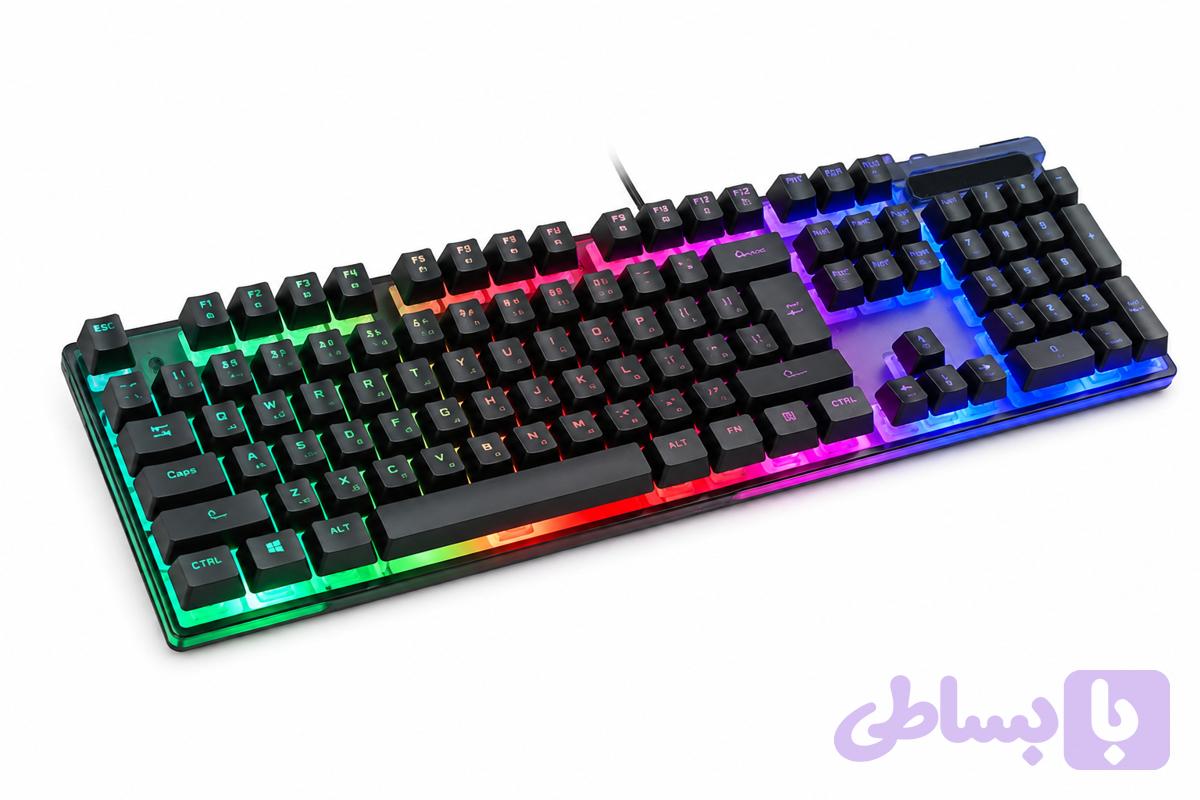 کیبورد سیمی گیمینگ D-NET DT-996 Rainbow Light — تصویر 1