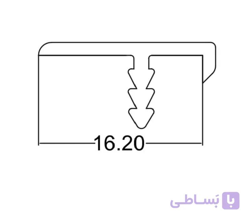 پروفیل دور درب 1.6 سانتی متر آلومینیومی مشکی آنودایز LS با عرض 3 متری فانتونی کد I020