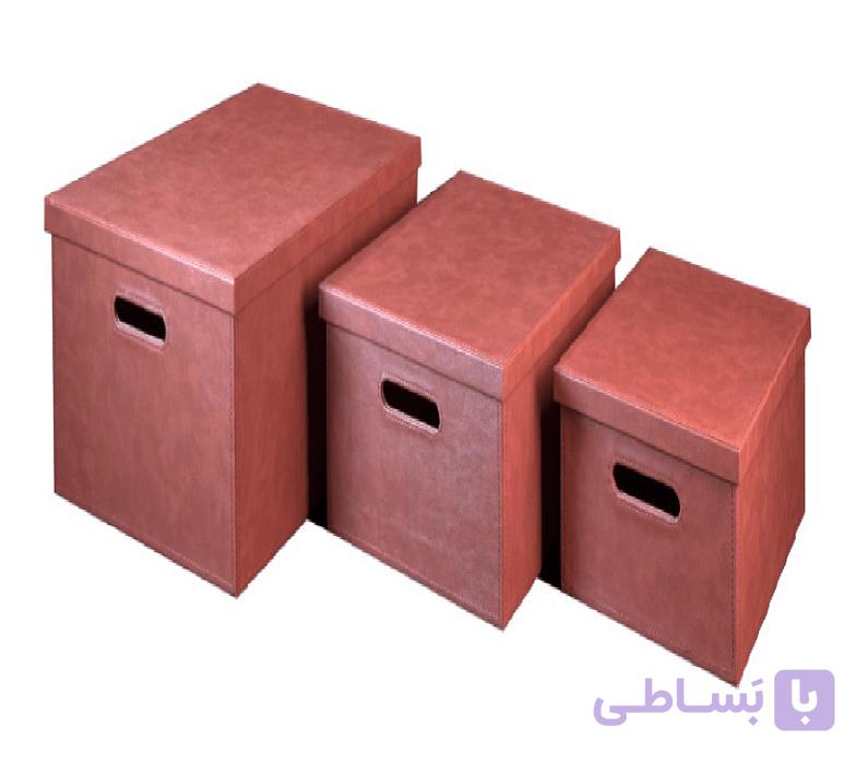 باکس چرمی پرتابل سایز S رنگ قرمز ارتفاع 18 سانتی متر عمق 38 سانتی متر عرض 28 سانتی متر فانتونی کد J981