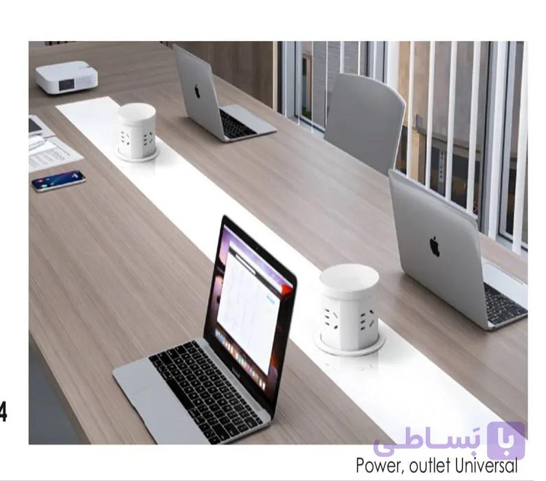 پریز برق لیفت آپ دستی مدل Flip Plug با رنگ مشکی 4 سوکت برق یونیورسال فانتونی کد N374 — تصویر 1