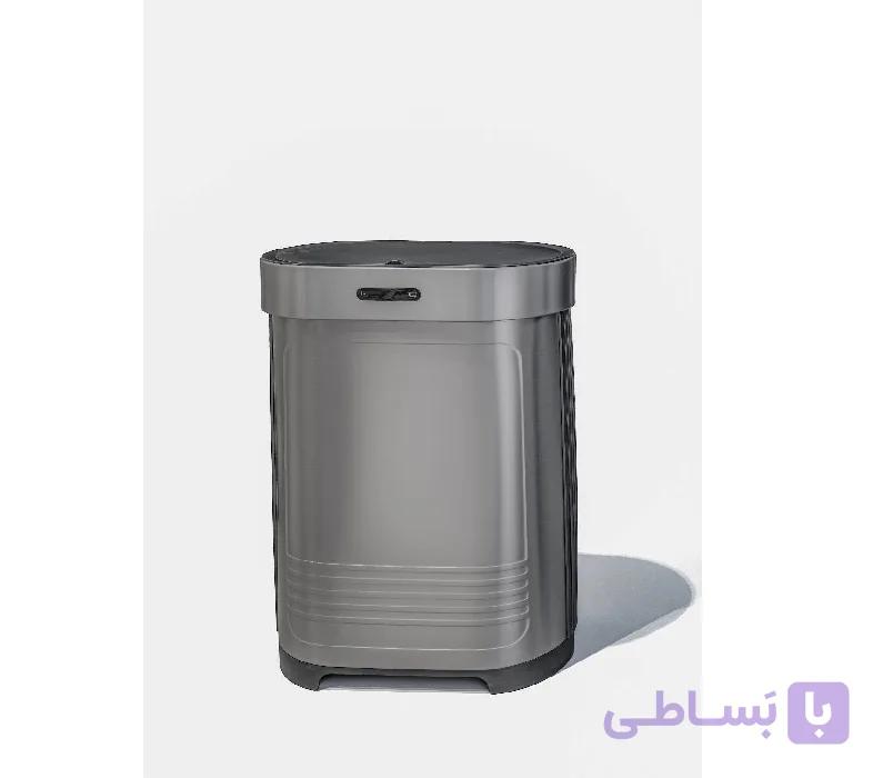 سطل زباله 60 لیتری استیل ضد زنگ هوشمند با قابلیت جداسازی قطعات بدون سطل داخلی HTN کد HTD472-60L