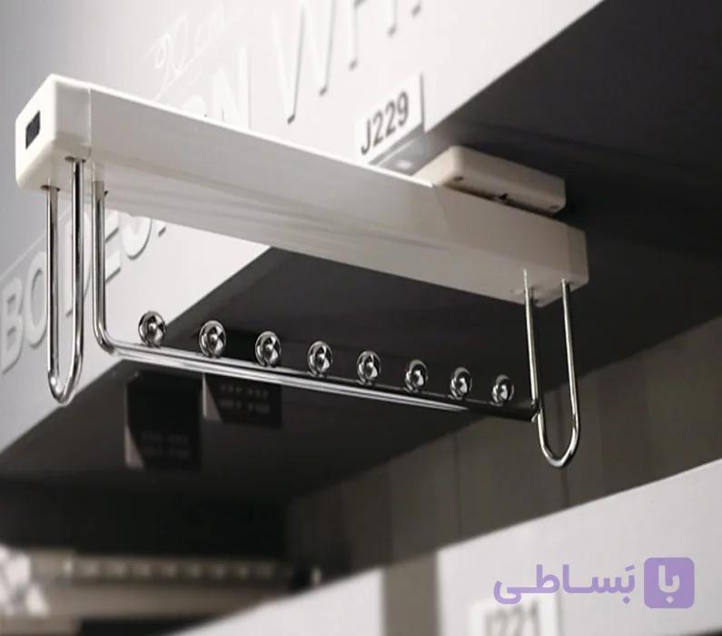 رگال سقفی ریلی داخل کمد لباس رنگ سفید ABS بدون آرامبند فانتونی کد J229