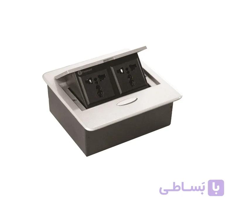 پریز برق پاپ آپ دکمه تاچ مکانیکی رنگ سیلور (2 سوکت برق یونیورسال) فانتونی کد N334