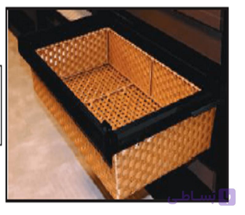 سبد حصیری ریلی داخل کمد رنگ مشکی طرح ایتالین سایز 60  فانتونی کد J537