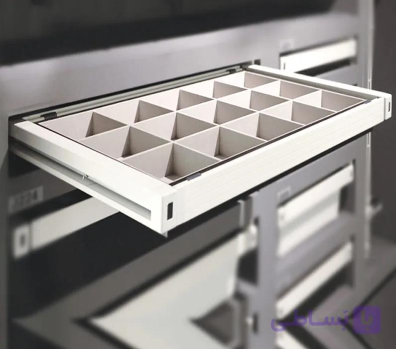 سینی مشبک ریلی جای کمربند و کراوات رنگ سفید ABS سایز 60 فانتونی کد J221