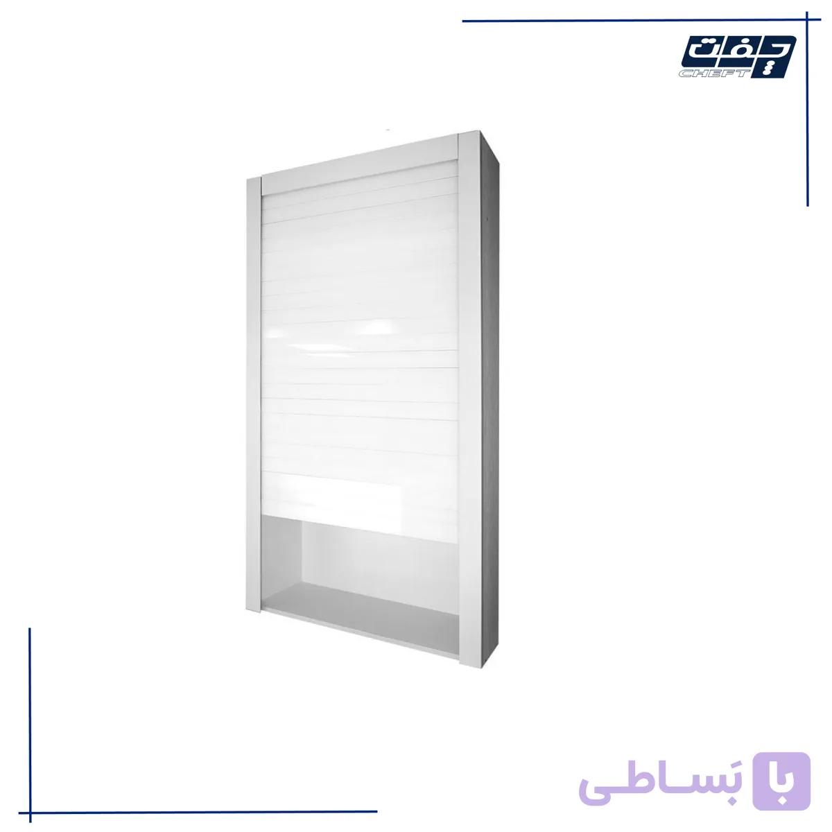 مکانیزم هوایی برقی درب کرکره ای (رولر شاتر) شیشه رنگ سفید عرض 75 سانتی متر فانتونی کد C801