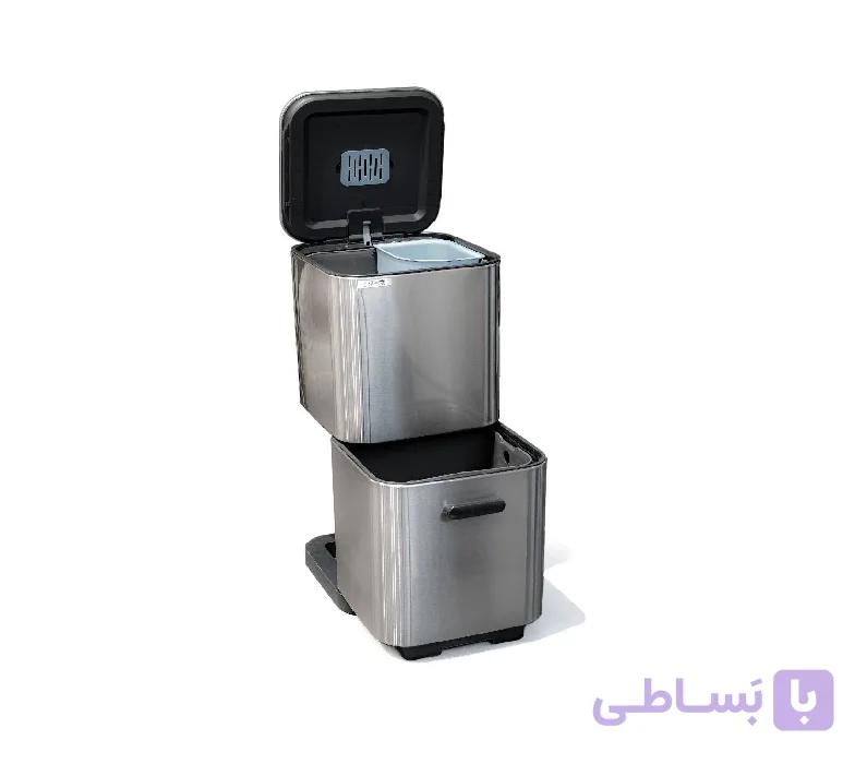 سطل زباله 9+9 لیتری هوشمند سنسور دار استیل با سطل داخلی HTN کد HTD602-9+9L