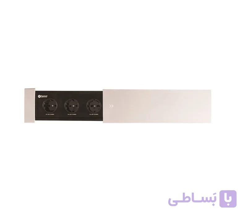 پریز برق کشویی یک طرفه سیلور سه سوکت برق N424