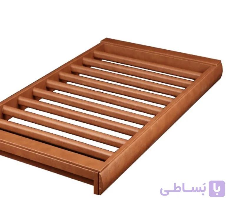 رک ریلی جای شلوار داخل کمد با فریم چرم رنگ شتری سایز 90 فانتونی کد J607